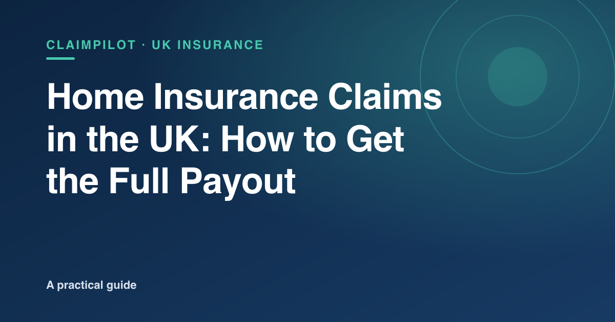 Home insurance claims in the UK — how to make a claim and get the full payout, a ClaimPilot guide